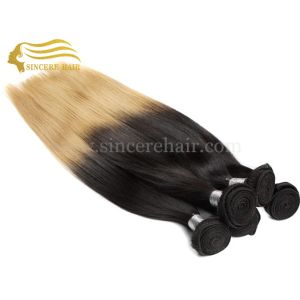 Quality 22 Inch Brazilian Remy Human Hair Weft Extensions For Sale - 22&quot; Straight Ombre Blonde Human Hair Weave for sale for sale