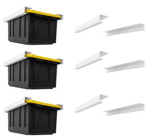 Adjustable Garage Container Storage System with Single Tier Overhead Storage Bins Rack