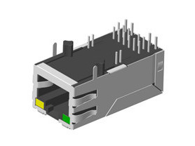 Quality RJ45 Jack 10G with transformer with light and shield, TAB-UP L=33MM for sale