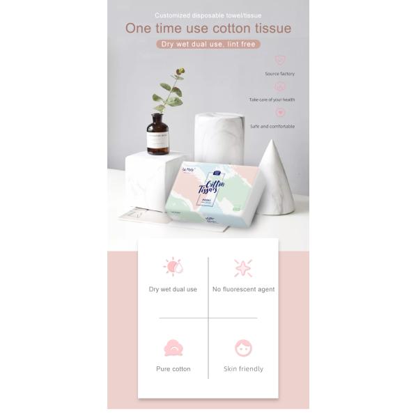 Small Volume 55gsm Disposable Cotton Face Towels