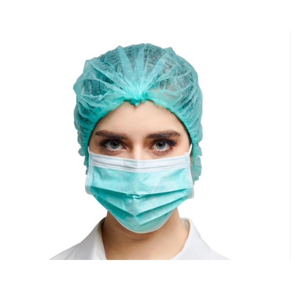 OEM Disposable Non Woven Cap With Single Elastic 18" 21" 24" Size