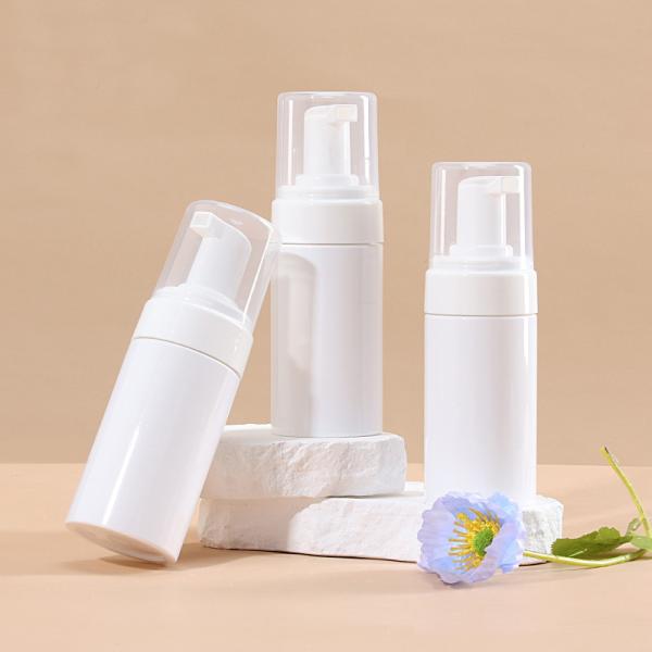 100ml/120ml/150ml/200ml PET Plastic Mousse Bottle Facial Cleanser Pressing Foaming Container with Pump Sprayer Seal