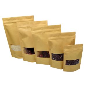 Quality Food Grade Clear Window 550g Paper Stand Up Pouch for sale