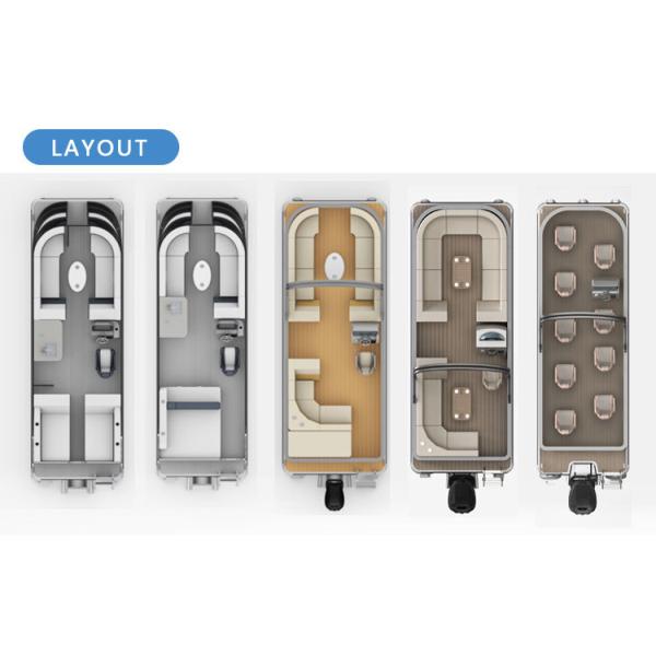 7m Length Electric Pontoon Boats For 8-12 Person Recreational Fishing Cruising