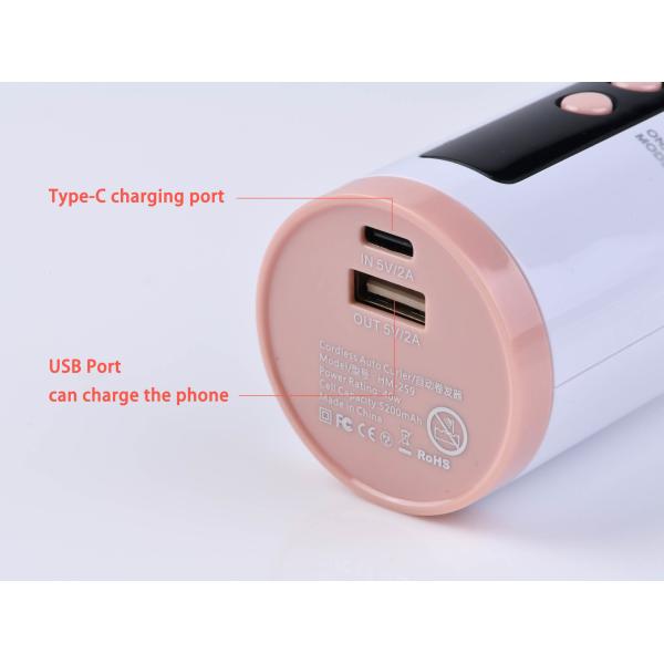 6 Temperature 5200mAh Automatic Rotating Curling Iron