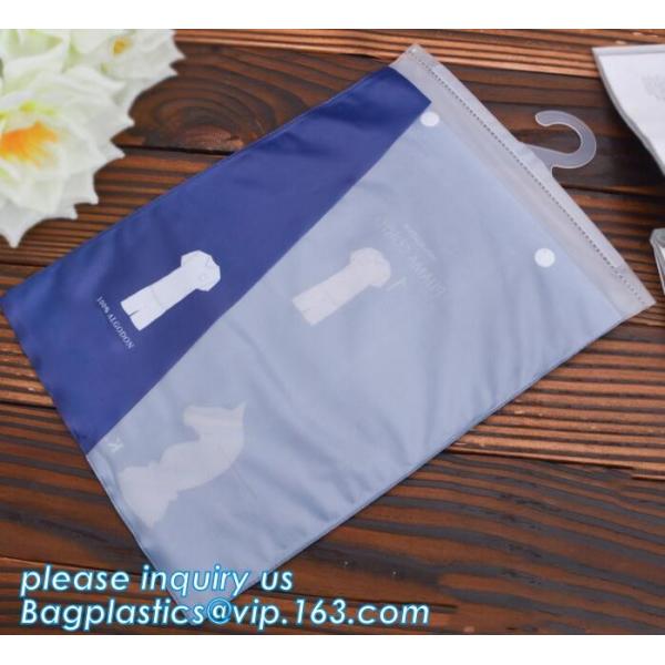 hanger bag with zip lock on the top,Frosted Zip lockk bag EVA PVC hanger bag for clothes, EVA frost drawstring bag, Froste