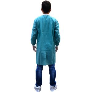 Quality 25GSM Dustproof Disposable Dental Lab Jackets with Shirt Collar for sale