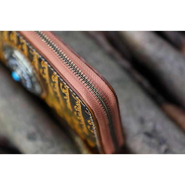 National Style Tibetan Scripture Men And Women'S Genuine Leather Wallet Zipper Clutch Bag Nine-Square Grid Accessories Wallet Mobile Phone Bag