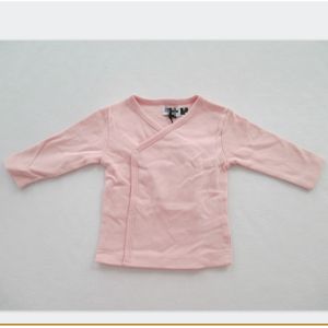 Cotton Wrap Baby Girl Long Sleeve Shirts Brushed Interlock Soft