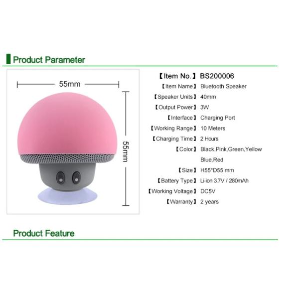 Wireless bluetooth Speaker Portable Mini Speakers Mushroom Waterproof Bass Stereo Speaker With Mic For Mobile Phone Comp