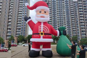 China Giant Santa Claus 26Ft Inflatable Christmas Decorations Outdoor Air Blown Greeting Model For Christmas / Party / Xmas on sale
