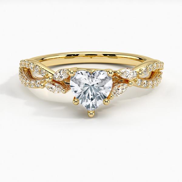 Luxe Willow Diamond Engagement Ring 1/4 Ct. Tw. With 9K Gold Heart