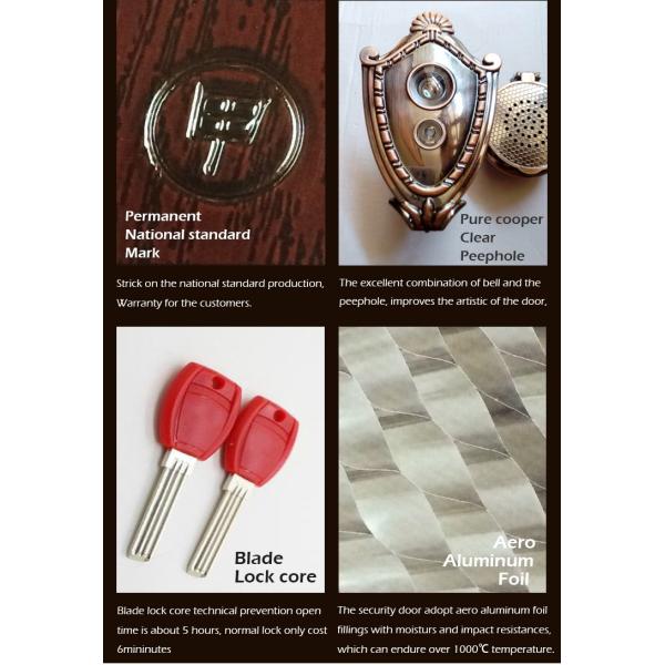 2022 New Design Latest Modern Style Grey Wooden Texture High Grade Burglar Proof Strong Security Steel Front Entry Door