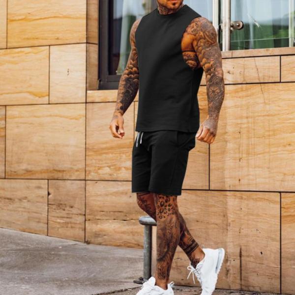 2023 Summer Gym Wear Men Two Piece Short Set Lounge Workout Clothing Gym Fitness Sets Men 2 Piece Sport Wear Set for Men