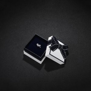 128gram Earring Cardboard Boxes , Ribbon Bowtie 5x5x1 Jewelry Box