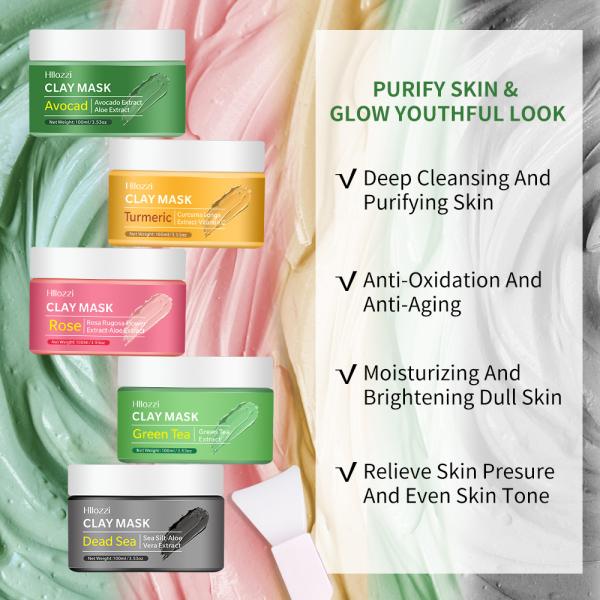 Vitamin C Organic Rose Dead Sea Clay Mud Mask for Face and Body Deep Skin Cleanser Facial Black Mask Purifying