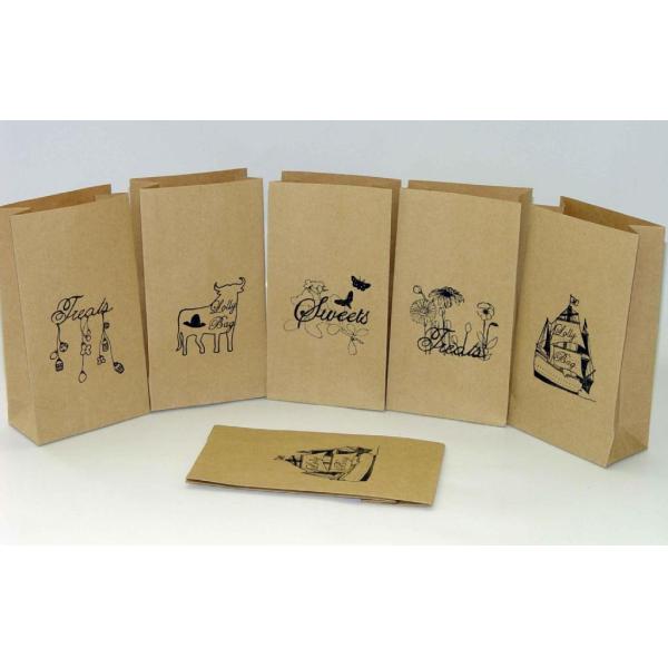 Customized Logo Kraft Paper Bags Take Away Fast Food / Bread / Shopping Bag