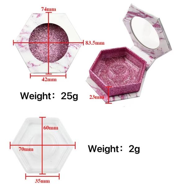 350g Logo Printed Paper Lash Boxes Custom Marble Glitter Eyelash Packaging