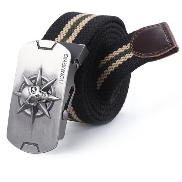 OEM Men Tactical Nylon Belt Hiking Fabric 3.8Cm Zinc Alloy Buckle