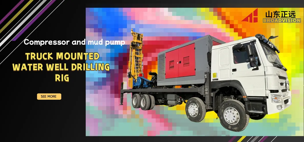 Diesel Engine Truck Mounted Drilling Rig 450mm Diameter Water Well Drilling Machine