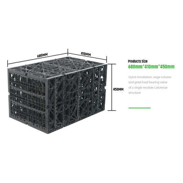 Modern Black HDPE Rainwater Collection Tank For Underground Water Storage