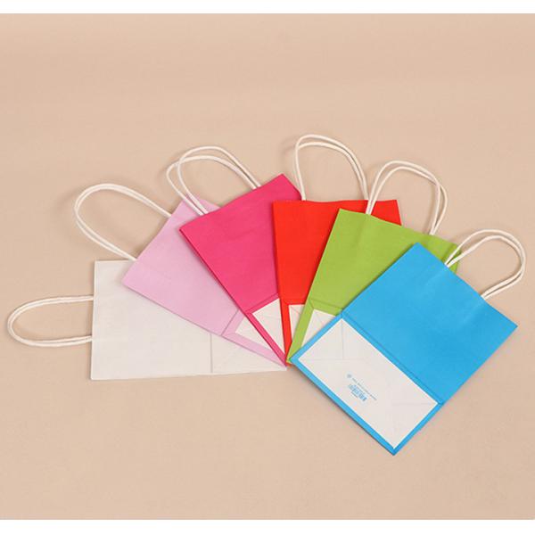 Custom Logo Printing Reusable Kraft Paper Gift Packaging Bag With Handle