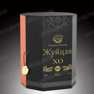 Quality Luxury PU Leather Cardboard Packaging For Brandy Wine Gift Box for sale