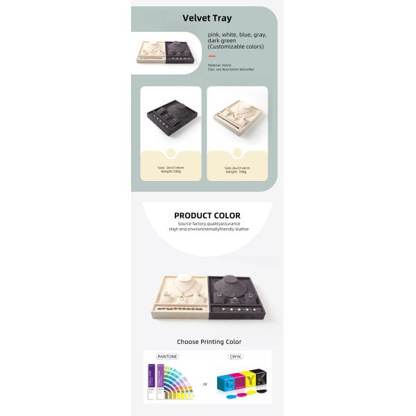 customizable premium Velvet Jewelry Trays OEM Jewellery Trays display for jewelry set