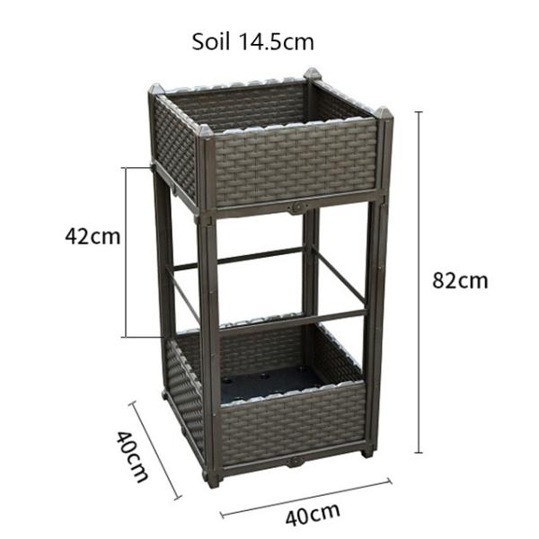 Soil 14.5cm Superposable Resin Plastic Garden Flower Trough Planters