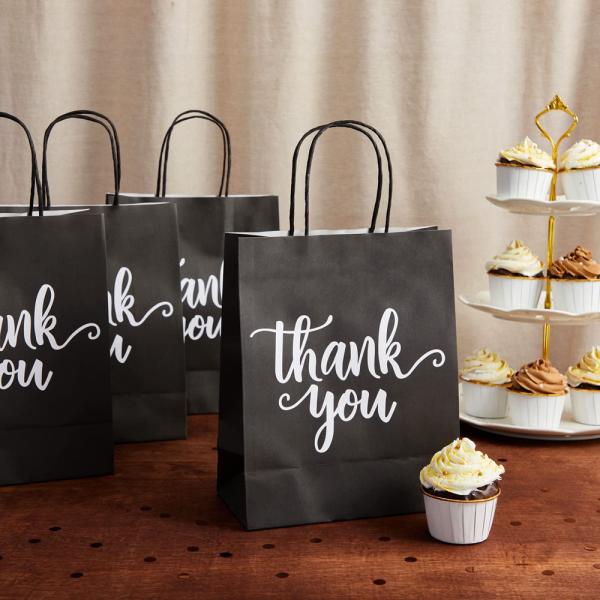 Customized Logo Online Custom Stylish Thank You Kraft Paper Bag for Supermarket Shopping