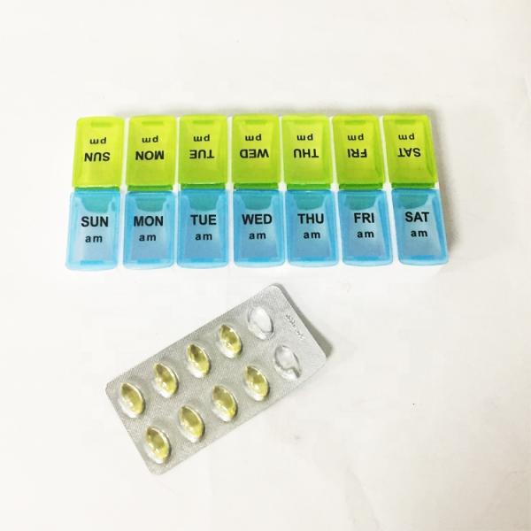 Detachable pill box Food Grade Promotion Gift weekly 14 case medicine box Plastic Pill Organizer Box 7 days