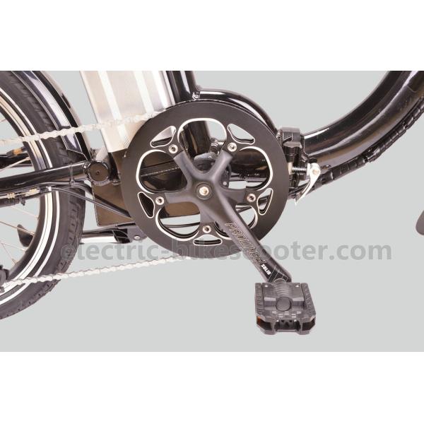 Black 10.4Ah 36V Electric Folding Bike , 20" Cruiser Folding Electric Bike With Disc Brake