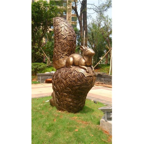 3 M Metal Animal Sculptures Outdoor Bronzed Squirrel Garden Statue