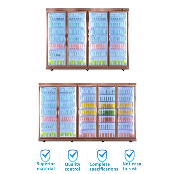 Large Supermarket Commercial Vertical Glass Door Refrigerator Remote Type