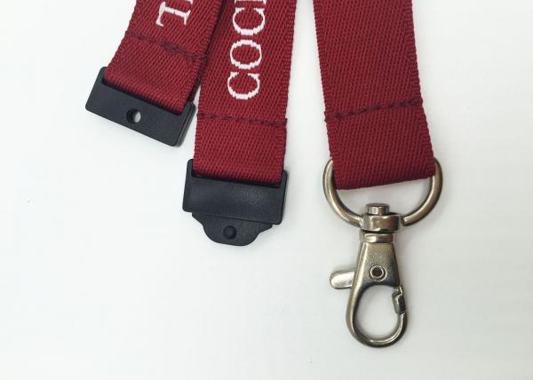 Buy Fashionable Red Color White Logo Heat Transfer Lanyard For Hanging Bottle at wholesale prices