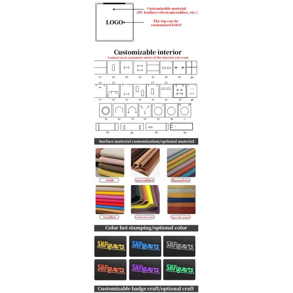 Large Capacity Practical PU Leather Jewelry Exhibition Props Luxury Display Tray