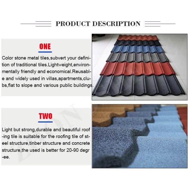 Synthetic Resin Roofing Sheet Galvanlume Stone Color Coated Metal Roof Tiles for Villa Roofing