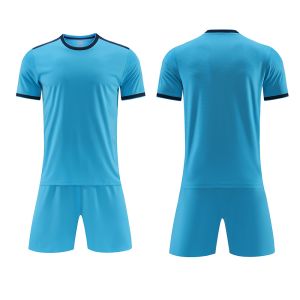 Lightweight Football Club Jersey Set Breathable Fabrics Solid Sublimation