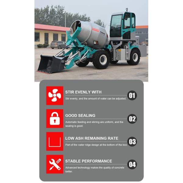 Blue 4*2 PLC Control Concrete Mixer Truck 0-14r/Min For Medium Sized Projects