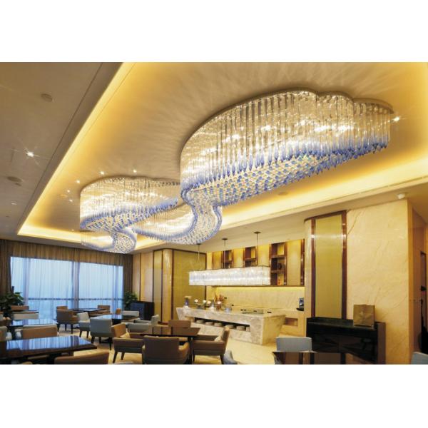 Customized Large Foyer Chandelier K9 Crystals Pendant Lighting Fixture Boat Style