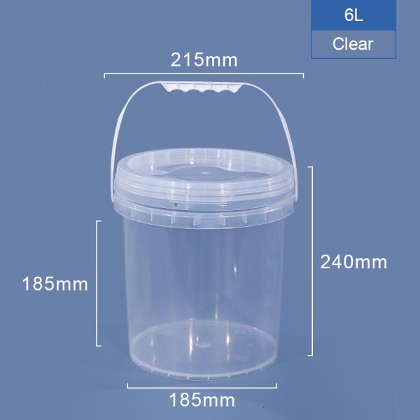 liquid fertilizer PP Round Plastic Bucket With Lid Handle Printing with Heat Transfer