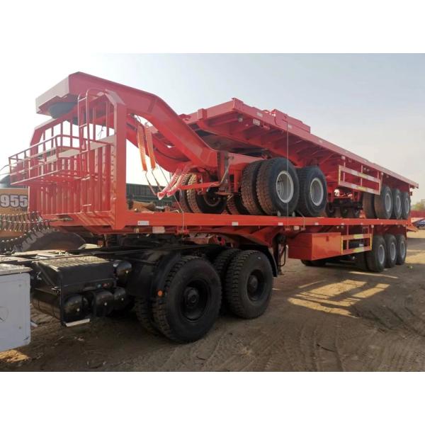 3 Axle 2 Axle Full Trailer Flat Bed Cargo Trailer Train With Dolly Trailer For Mongolia