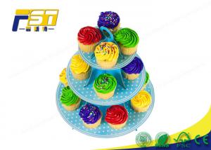 Quality 3 Tiered Cardboard Cupcake Stand , Colorful Cardboard Wedding Cake Stand SGS Approval for sale