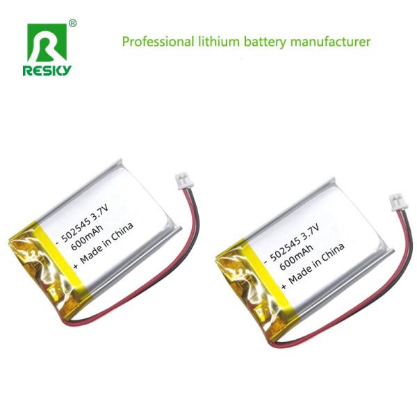 Lithium Polymer Lipo Batteries LP502545 3.7V 600mAh 2.22wh Rechargeable Li-Polymer Batteries