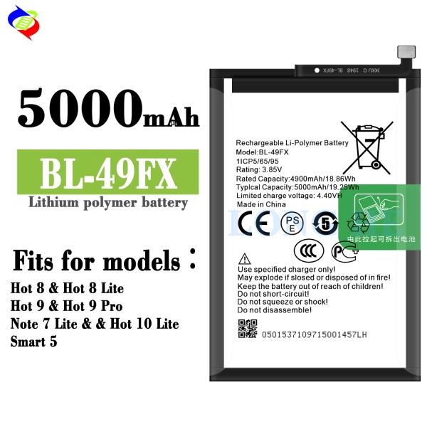 BL-49FX X655 5000mAh Battery for Infinix Hot 9 Mobile Phone Rechargeable Batteries