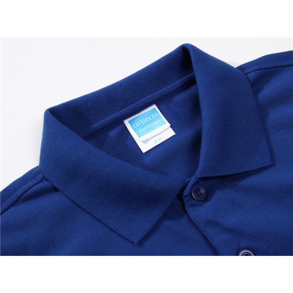 Custom Mercerized Cotton Lapel Embroidered Men's Polo Shirt In Solid Color