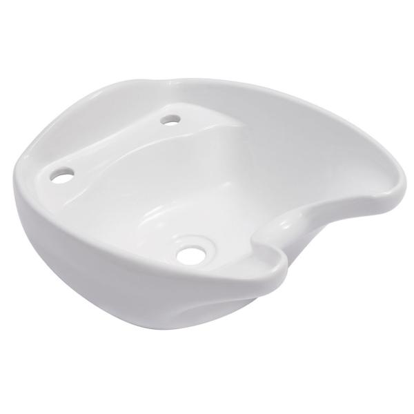 White Ceramic Backwash Shampoo Bowls Fiberglass Materials , 30cm Height