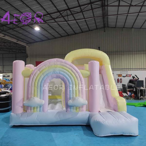 Commercial Inflatable Rainbow Bounce House Party Rainbow Bouncy House Combo