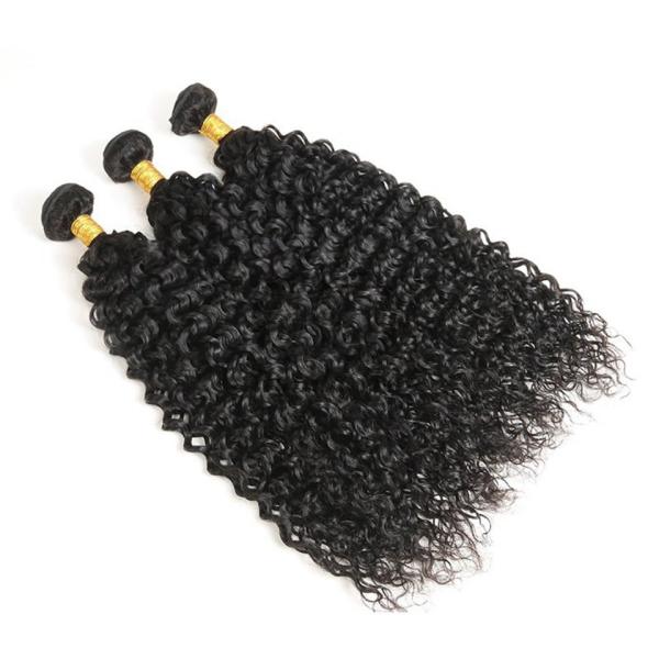 Natural Black Jerry Curly Remy Human Hair Bundles Sew In Weave Bundles Brazilian Bundle Deals