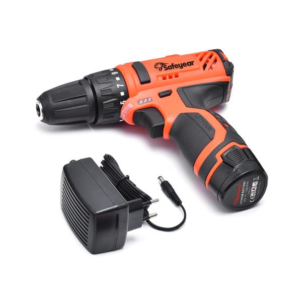 Safeyear 12v 3Pcs Lightweight Cordless Drill For Small Hands 1300mAh Two Speed Electric Drill
